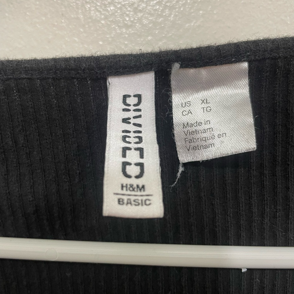 H&M Black Basic Ribbed Shirt - Picture 3 of 3